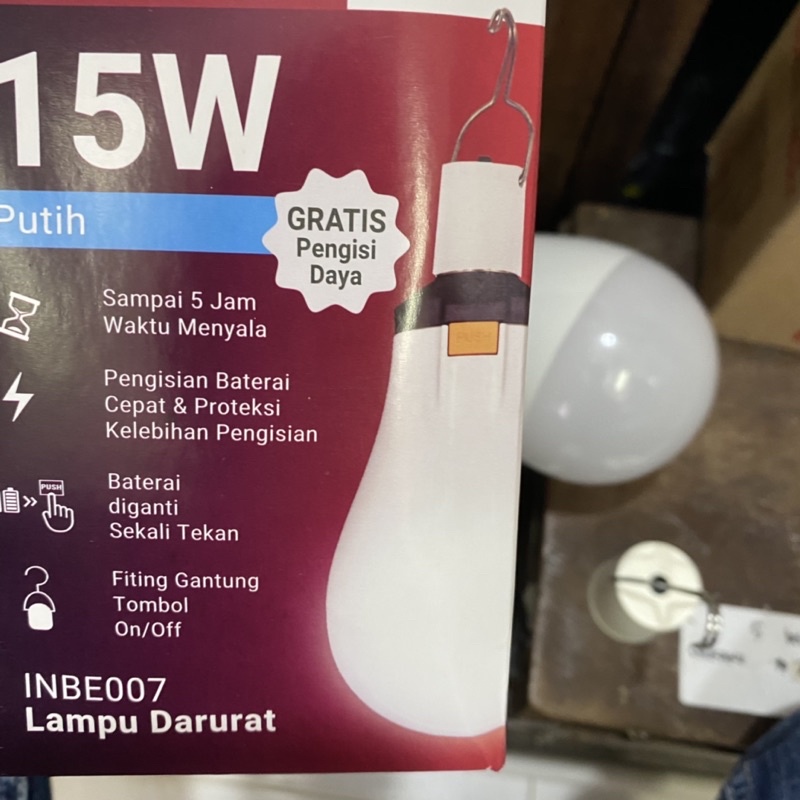 Lampu Led Emergency Baterai InLite 15 watt INBE007