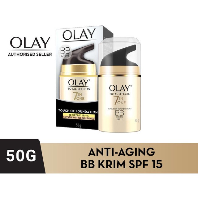 Olay Total Effects 7in1 Touch of Foundation BB Cream SPF 15 Pelembab Wajah Anti Aging Moisturizer 50g