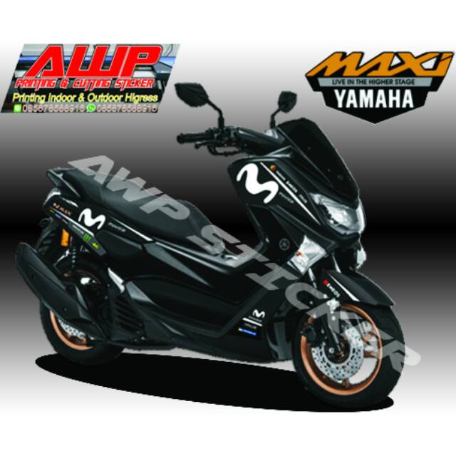 Striping Sticker Murah Nmax Hitam Movistar Moto GP