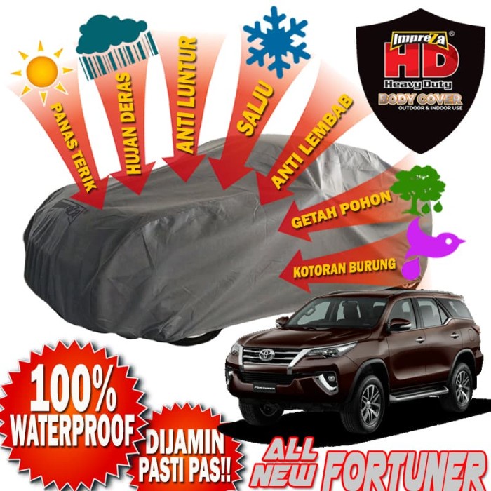 {BEKAS} IMPREZA HD AllNew Fortuner-Cover Mobil OUTDOOR-WATERPROOF TOTAL-4LAPIS - Abu-abu Muda Diskon