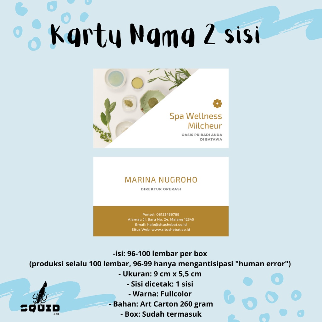 

[Squid.ink] Kartu Nama / Name Card Free Desain 2 sisi