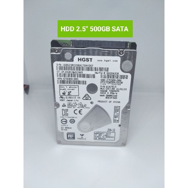 Hardisk 500 Gb Hitachi / HGST Tipis/Slim -HDD SATA 2.5 inchi -HDD 500Gb
