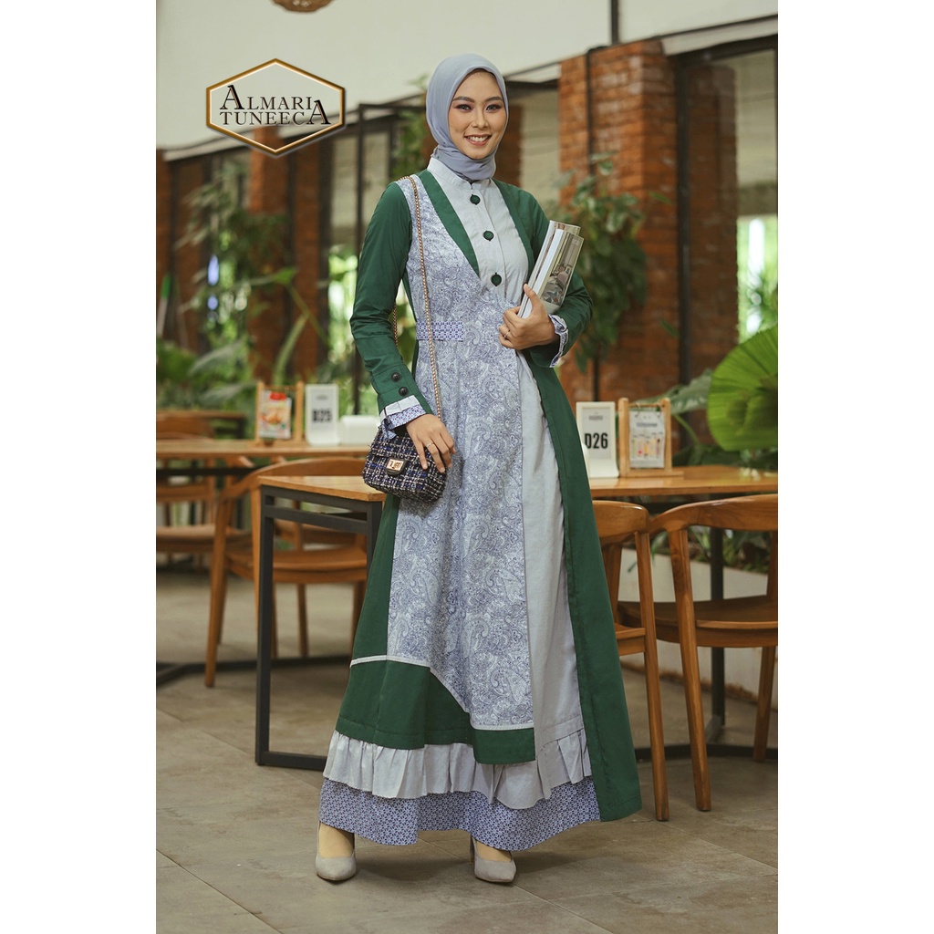 TUNEECA - GAMIS DRESS BUSANA WANITA MUSLIMA BRANDED PREMIUM ALMARI SERI Belle