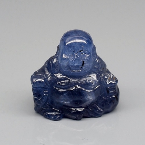 CV115 Happy Buddha Carving 19.88ct Natural Medium Blue Sapphire Madagascar - Biru