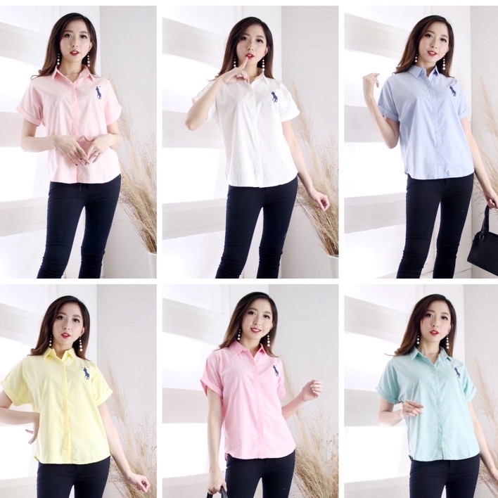 KEMEJA WANITA LENGAN PENDEK POLOS KEITH 1511 PL
