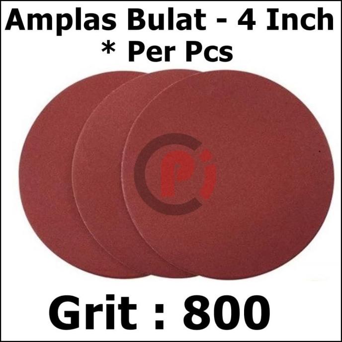 ORIGINAL Amplas Bulat Velcro Grit 800 Amplas Tempel 4 Inchi Grid A800 4" Inch