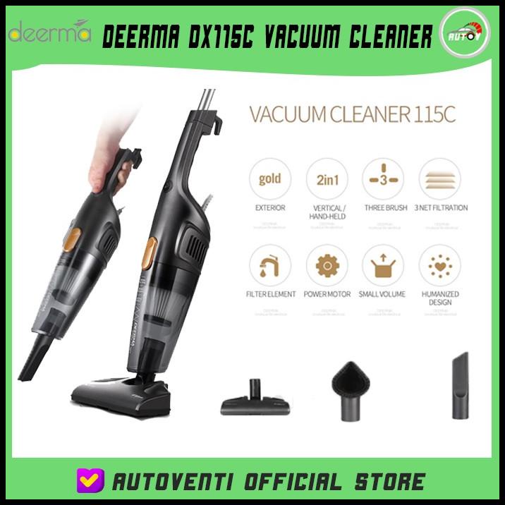 Deerma Dx115C Vacuum Cleaner 2In1 Penghisap Debu Lantai Rumah Kamar
