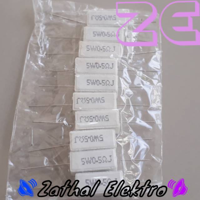

Resistor Kapur 0,50 ohm 0,5 ohm 5W