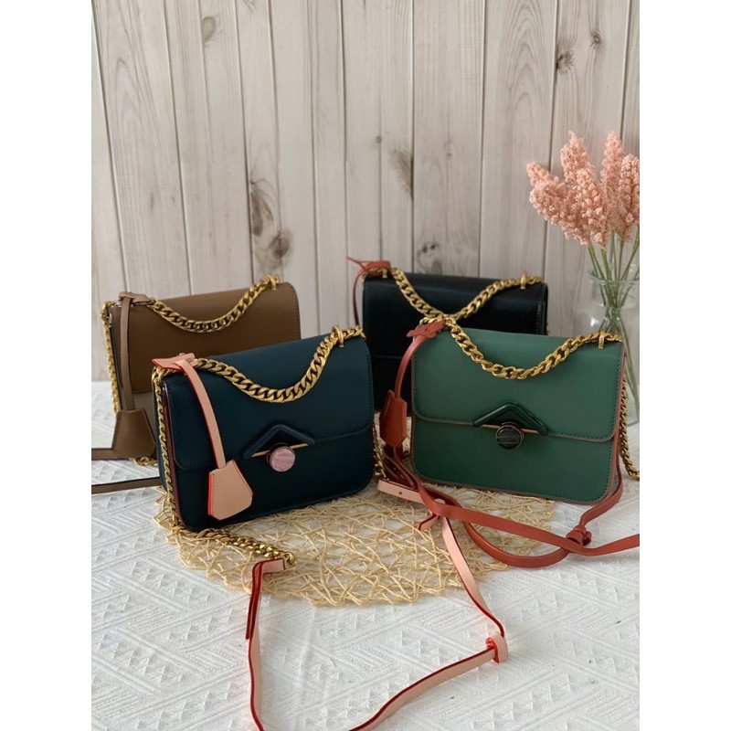 TAS | WANITA | CK705 | CNK STONE EMBELLISHED CROSSBODY BAG | PREMIUM IMPORT