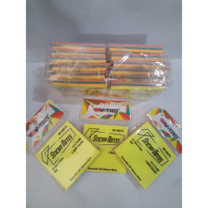KERTAS NOTE STICKY NOTE 75x75 mm ,76x 101mm 100 SHEET NEON COLOR