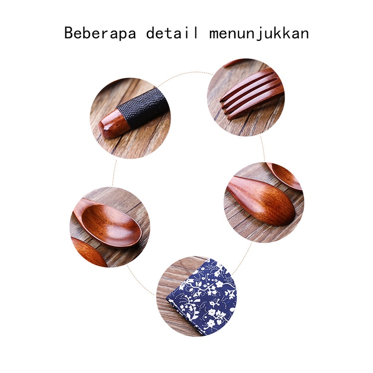 【COD+dalam stok+Pengiriman Cepat】Sendok Garpu Set Jepang Sumpit Kayu Sujeo Set Alat Makan Korea Jepang Sendok / Garpu/ Sumpit 4 IN 1  Set   Wooden Spoon Set