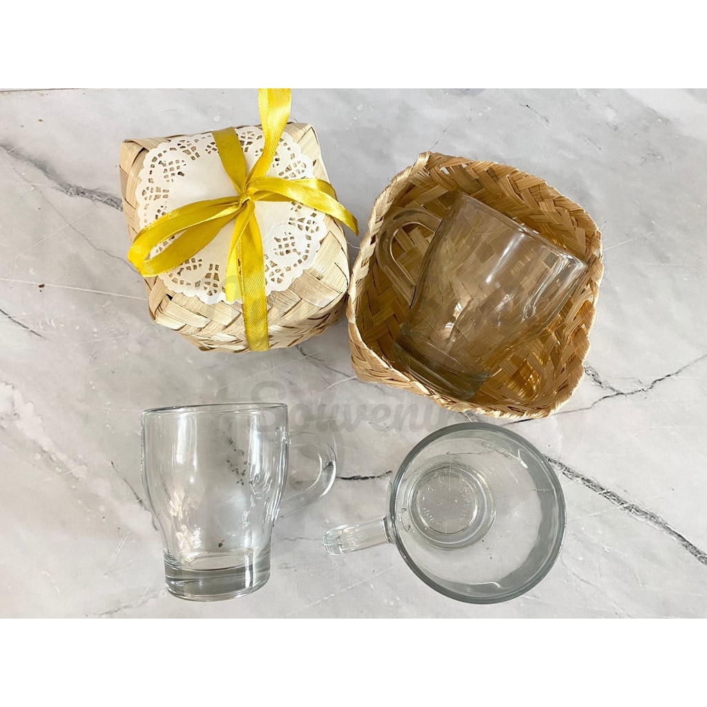 Souvenir Gelas Minum Kopi Gelas Jamaica Mug Gagang Cangkir Teh Gelas Kaca Bening Polos