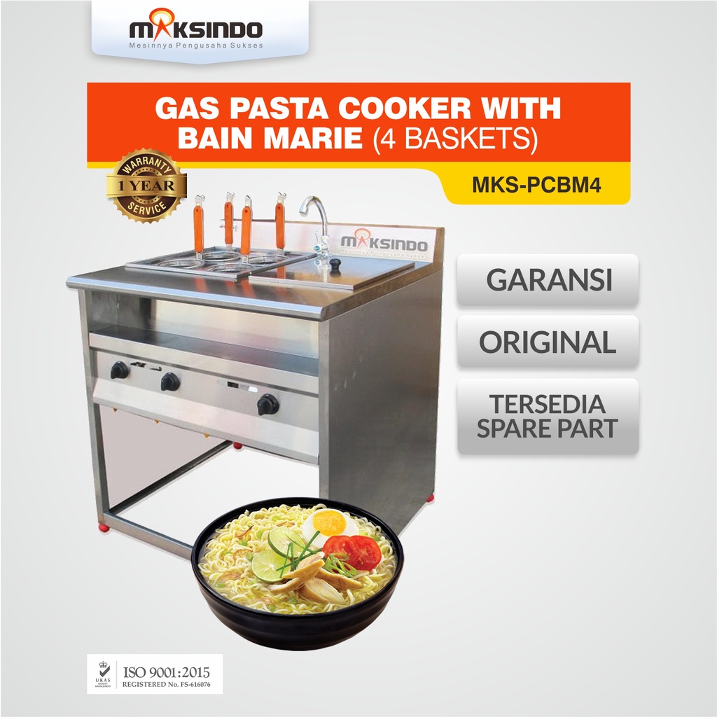 Gas Pasta Cooker With Bain Marie (4 Baskets) MKS-PCBM4