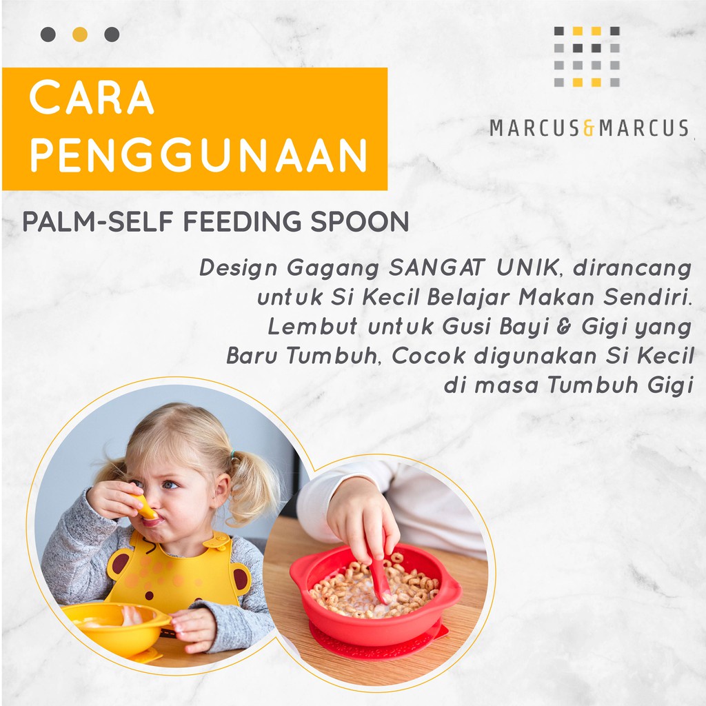 Castle - Marcus &amp; Marcus Palm Grasp Self Feeding Spoon - Peralatan Makan MPASI - Sendok Makan Mandiri Bayi MNM