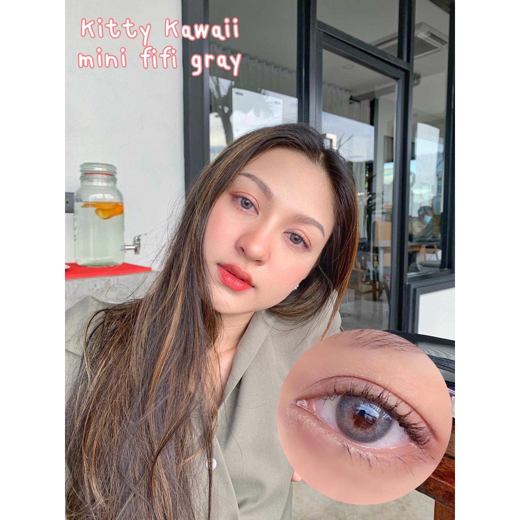 Softlens Kitty Kawaii Mini Fifi - Soflens Warna Gray Brown bisa Minus