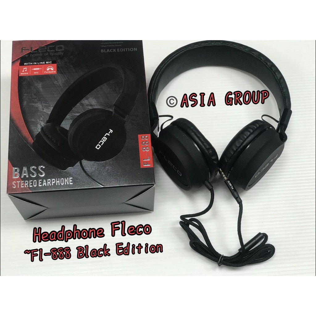 Headphone handset headset hanset earphone FLECO FL-888 FL888 FL 888 Extra Super BASS warna