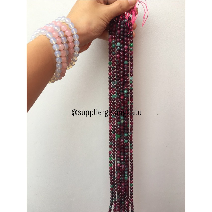 batu TANZANIA 6mm cutting bahan gelang kalung alam ruby merah glossy aksesoris pria wanita fashion