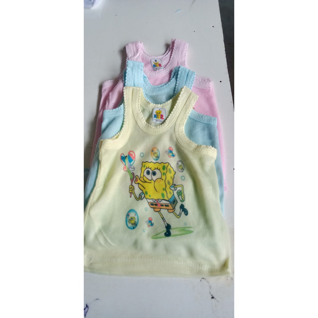 6 Pcs Singlet Bolong Sablon Motif Karakter / Singlet Bolong Karakter / Singlet Anak laki / Perempuan