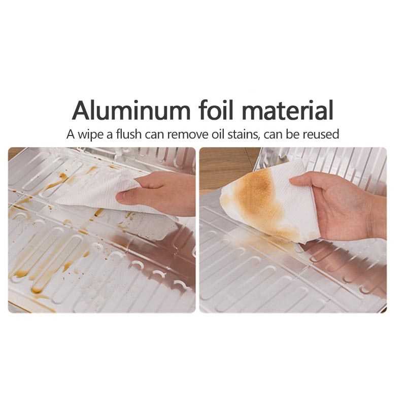 AWOO perisai Anti Minyak goreng Oil Splash Guard Screens Aluminium Foil Plate - cipratan minyak Home Kitchen Stove Foil Plate Prevent Oil Splash Cooking Hot Baffle Kitchen Tool Aluminum foil Kitchen Oil Splash Guard