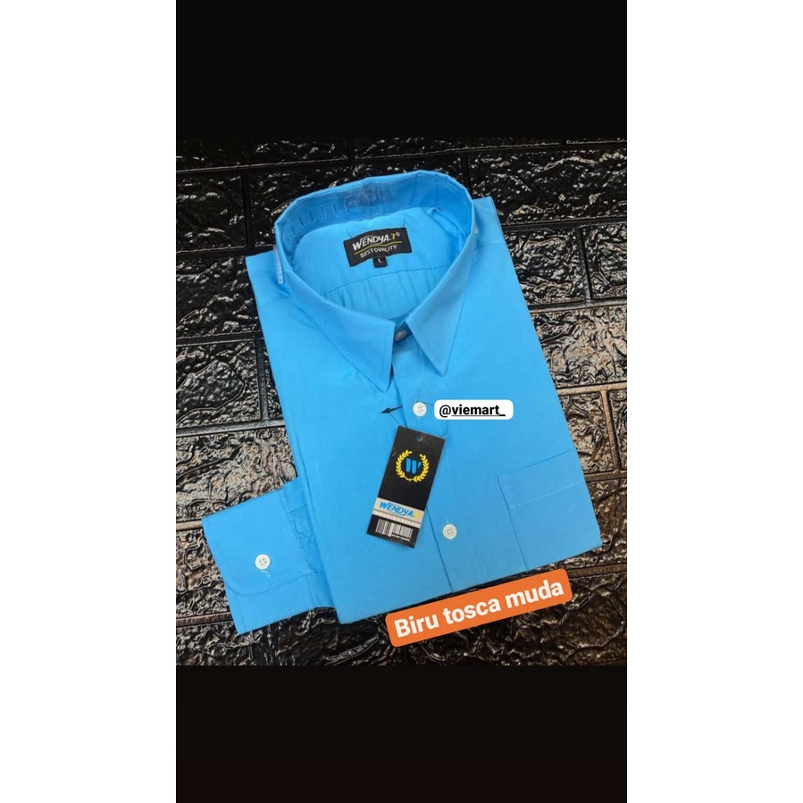 KEMEJA POLOS LENGAN PANJANG PRIA WENDYA.T ( BIRU TOSCA MUDA )