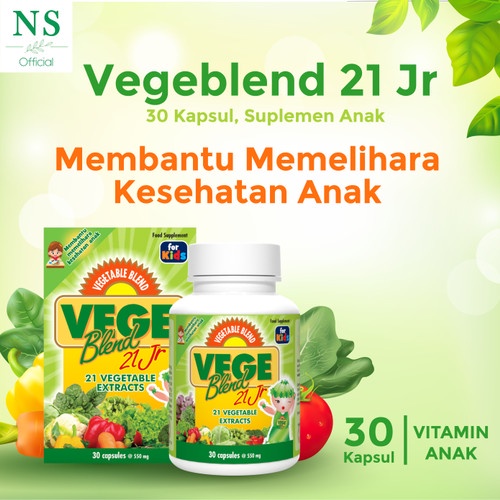 VegeBlend untuk Anak Kids Vitamin Suplemen Extracts Vegetable 21 Sayuran 30 Capsule Anti Sembelit