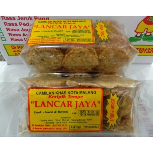 

keripik Tempe cap LANCAR JAYA rasa pizza