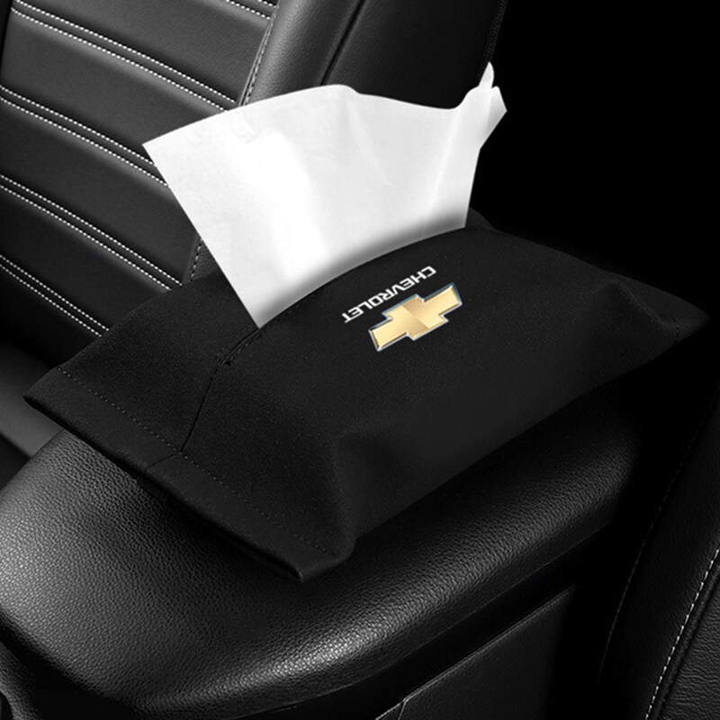 1PC for Chevrolet Aveo Balzer Cruze Silverado Malibu Sail Captiva Trax Lacetti Cobalt Spark Car Tissue Bag Paper Extraction Seat Hanging Tissue Box Creative Armrest Box Interior