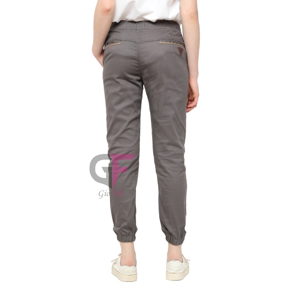 GIOFLO Jogger Pants Wanita Jogger Panjang Casual Modis Abu  / CLN 802