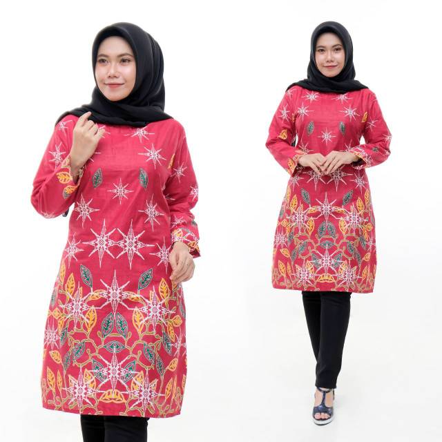 COD tunik batik wanita jumbo atasan terlaris seragam batik terbaru Tunik Kembang Api _ BARICLY COLLE