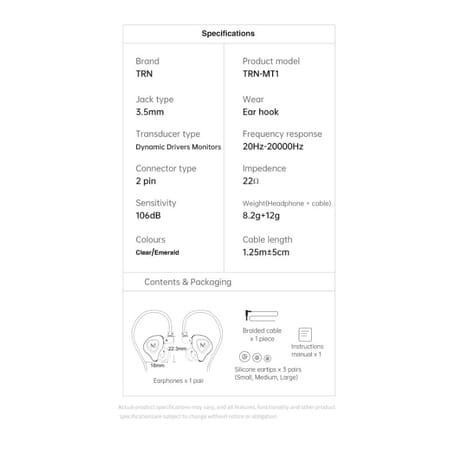 C_   TRN MT1 wTRN MT1 MT1-PRO MT1 PRO Hi-FI 1DD Dyunamic Dynamic IEM WITH MIC