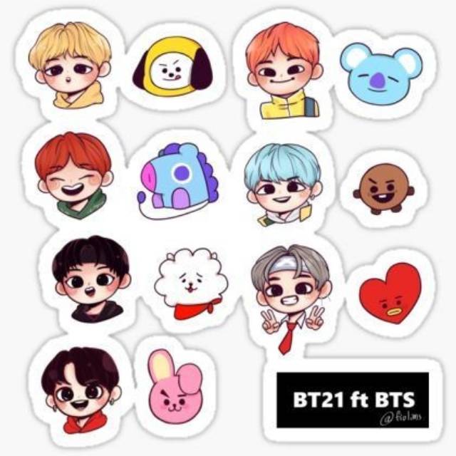 Stiker BTS lucu dan imut