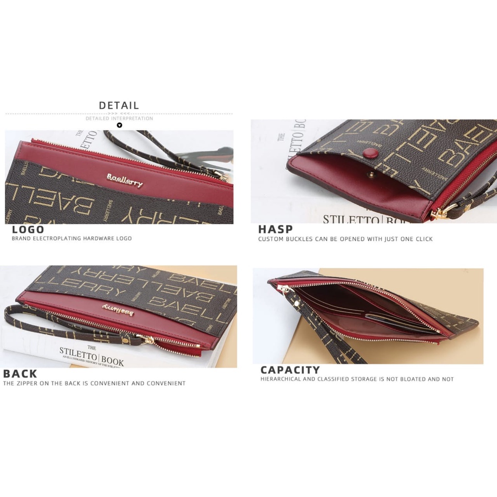 DOMPET WANITA BAELLERRY ORIGINAL KULIT PREMIUM XANONA PANJANG KOREA SLOT KARTU KOIN HP IMPORT BATAM