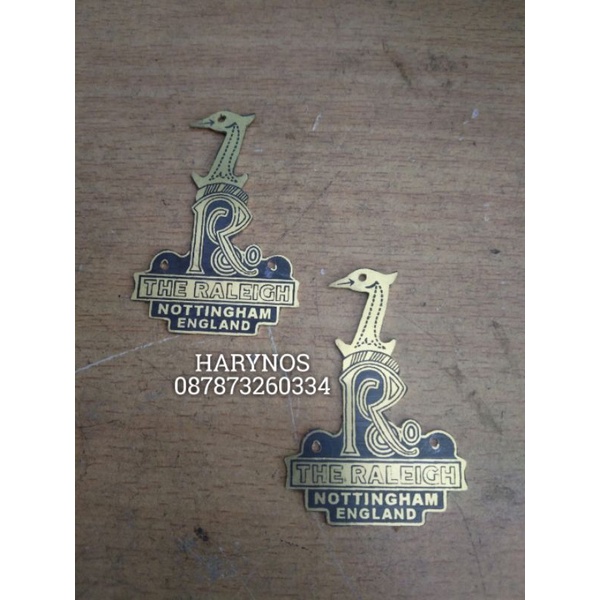 plat raleigh merk sepeda onthel emblem sepeda onthel raleigh klasik