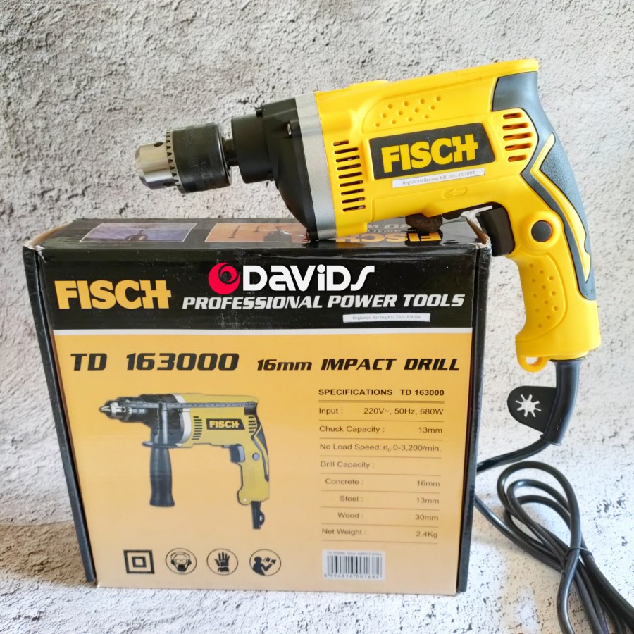 Mesin bor listrik impact drill bobok beton 16mm Fisch