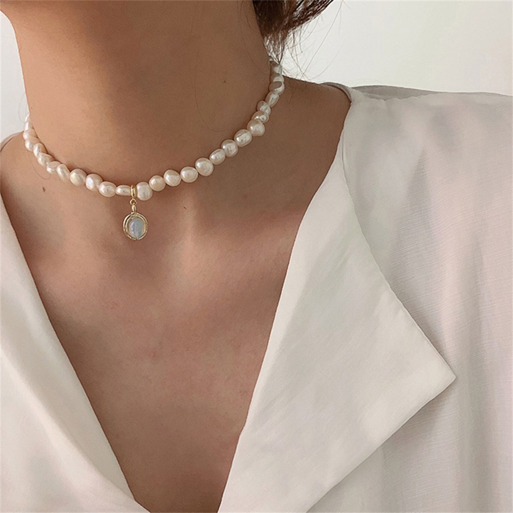 Kalung Mutiara Imitasi Warna Putih Untuk Wanita