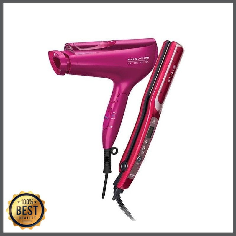 Waqasd Shop -  Bundling Tescom Collagen Platinum Hairdryer NTCD50-Argan Straightener TK-2450-914