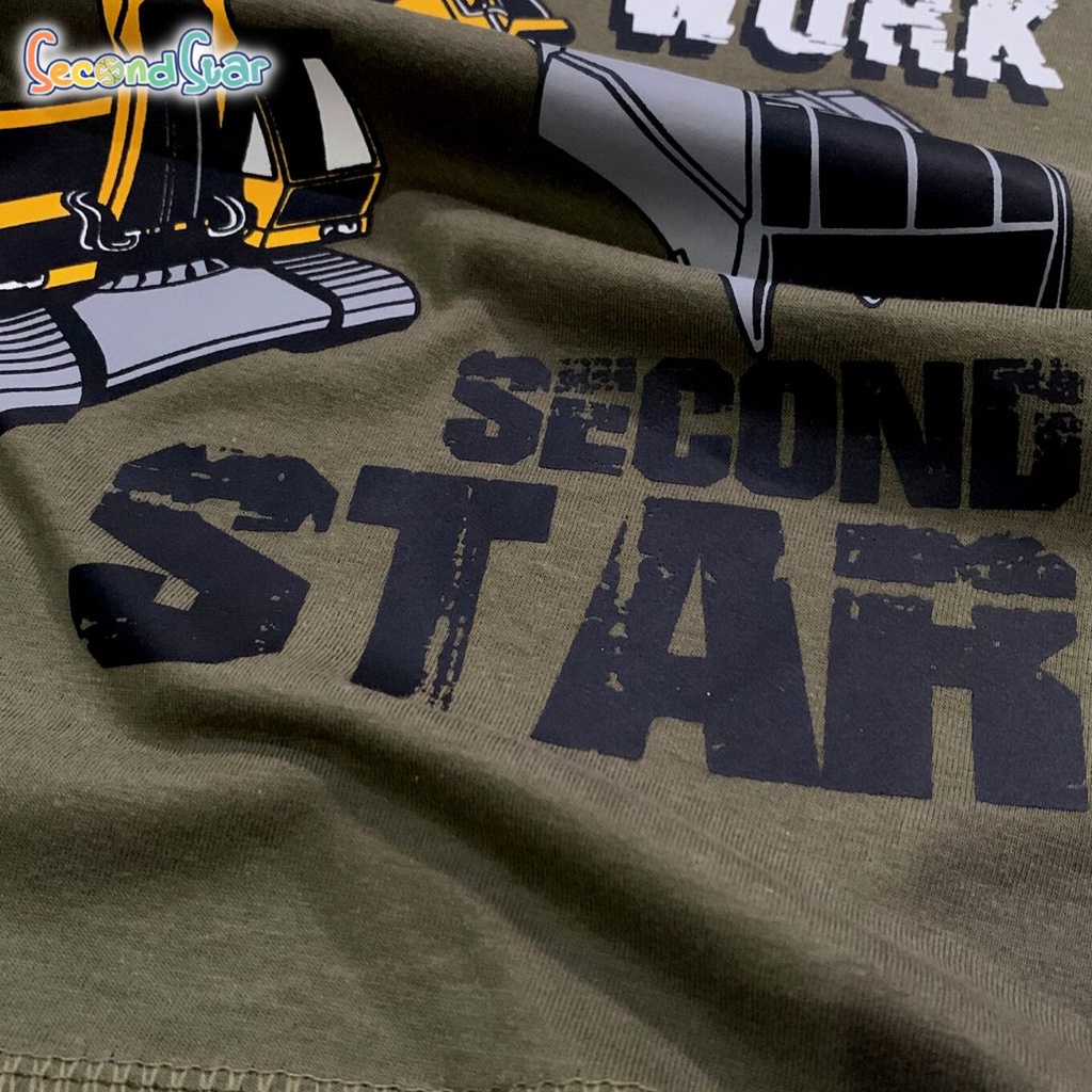 Second Star baju anak laki laki perempuan unisex Kaos oblong 1 - 12 tahun warna army