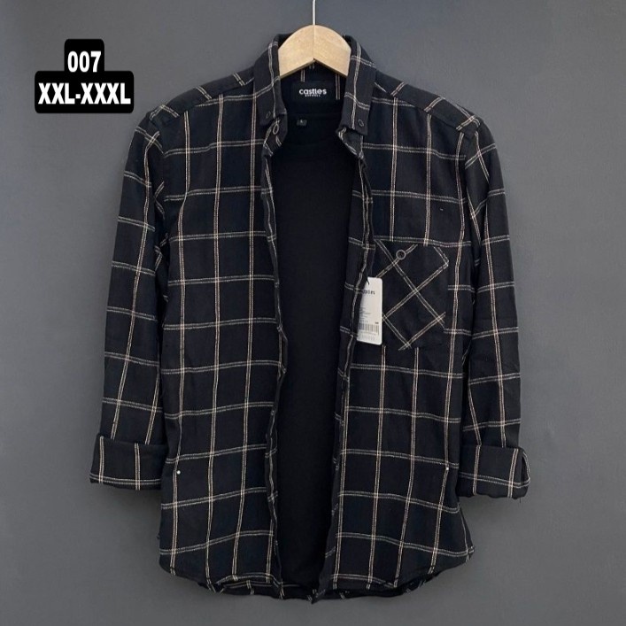 Kemeja Best seller Keren Cowok Dewasa Premium Murah FlanelMotif Kotak Kmja Jumbo XXL-XXXL Pria Baju 