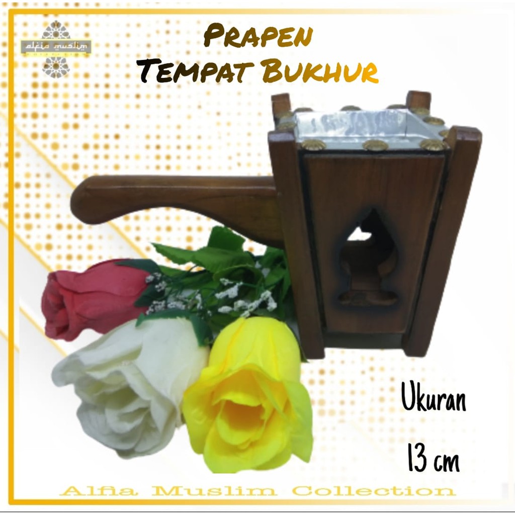 Tempat Buhur Kayu Jati 13 cm Prapen Mabkhara Tempat Bukhur