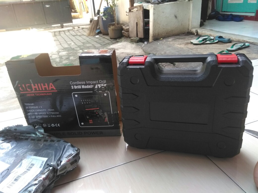 Mesin Bor Baterai Kayu Besi Obeng Elektrik Uchiha Japan Cordless Drill