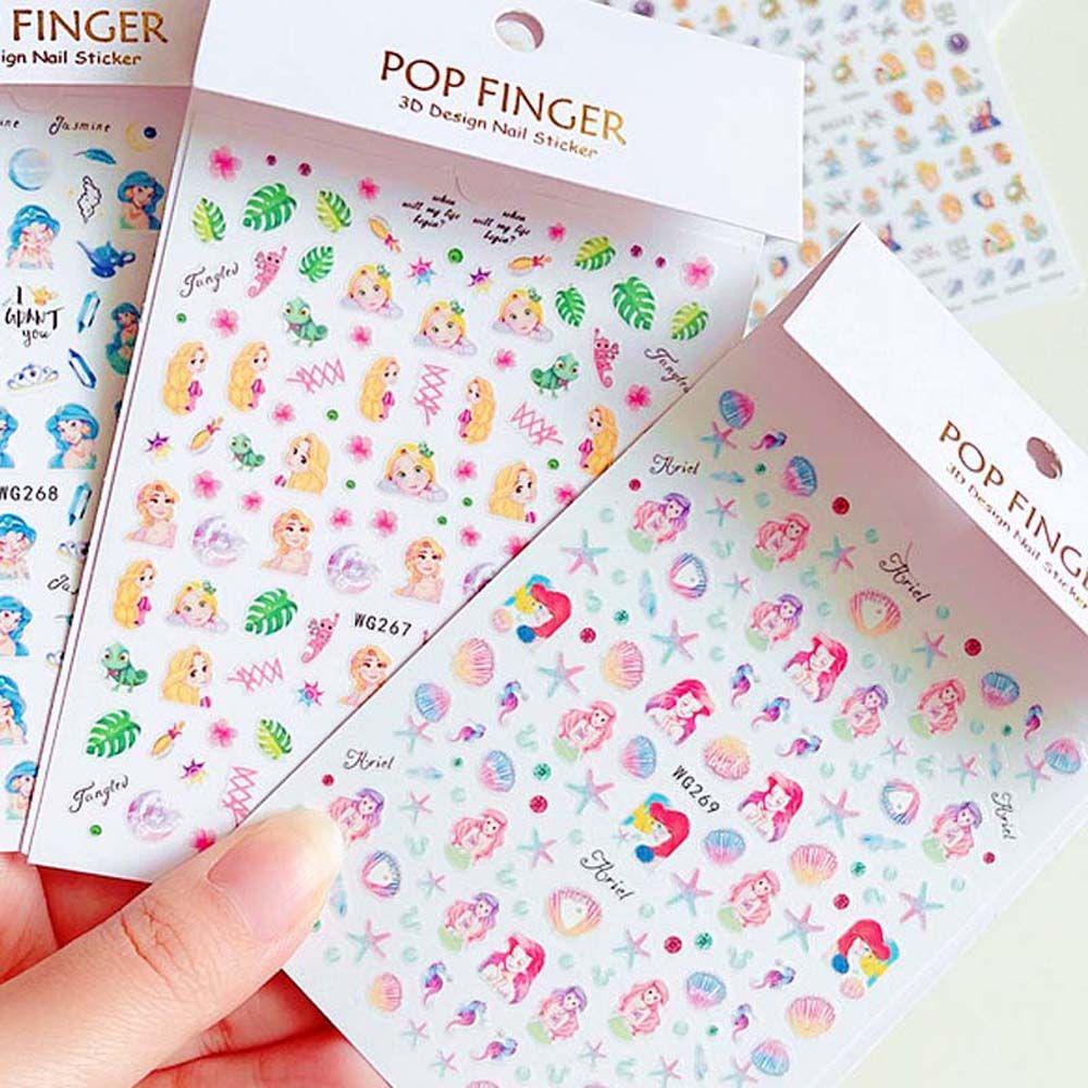 Quinton Stiker Kuku Motif Princess Frozen Elsa Untuk Nail Art Anak Perempuan