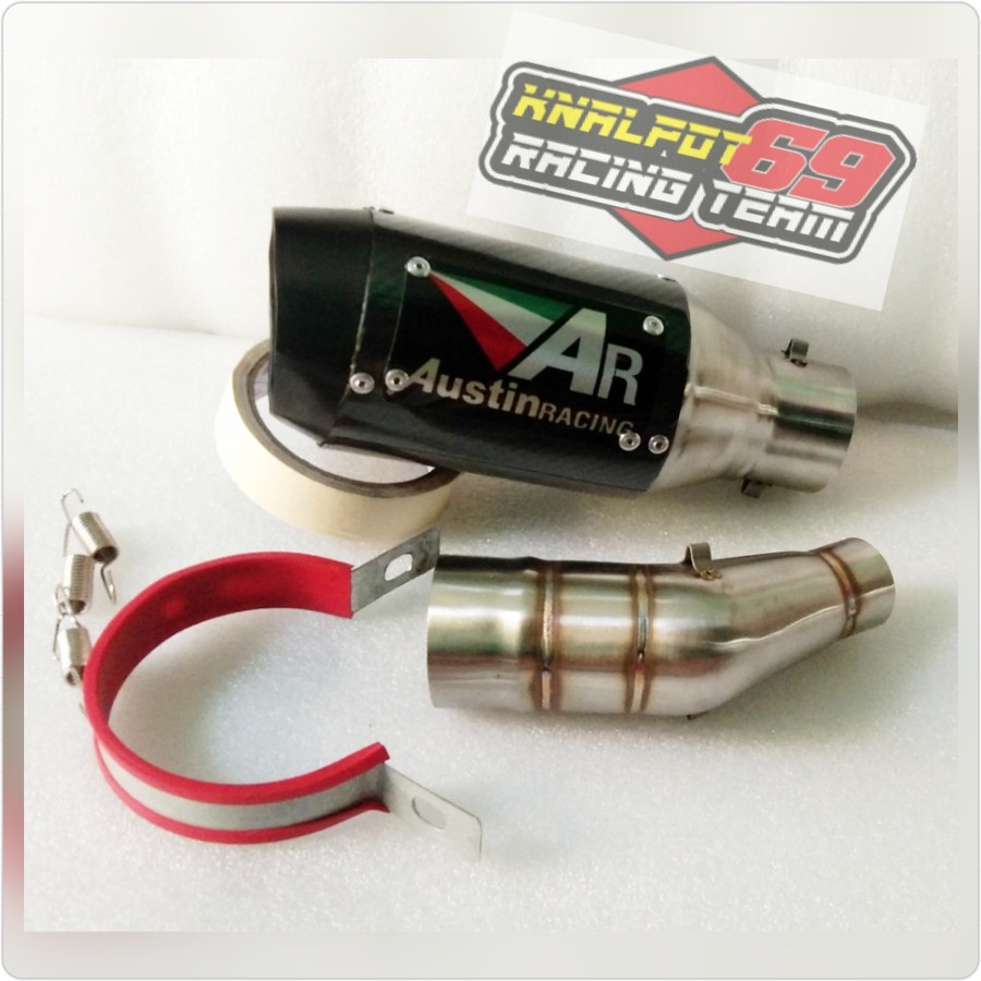 Knalpot Austin Racing slip on Ninja 250fi karbu r25 mt25 ninja250