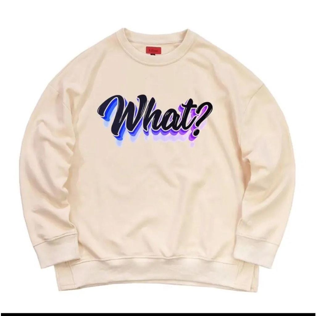 WHAT SWEATER WANITA CREWNECK / SWEATER WANITA TEBAL