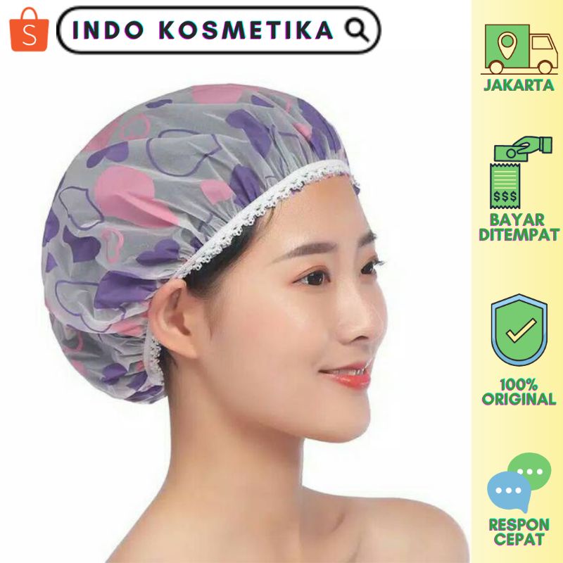 (BISA COD) SHOWER CAP / TOPI KERAMAS / TOPI MANDI