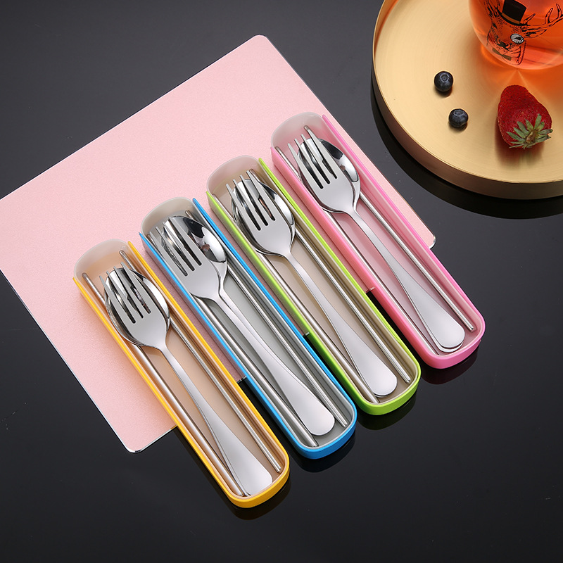 HOME &amp; LIFE 3Pcs Set Alat Makan Sendok Garpu Sumpit /Stainless Steel Spoon Fork Chopsticks / DW