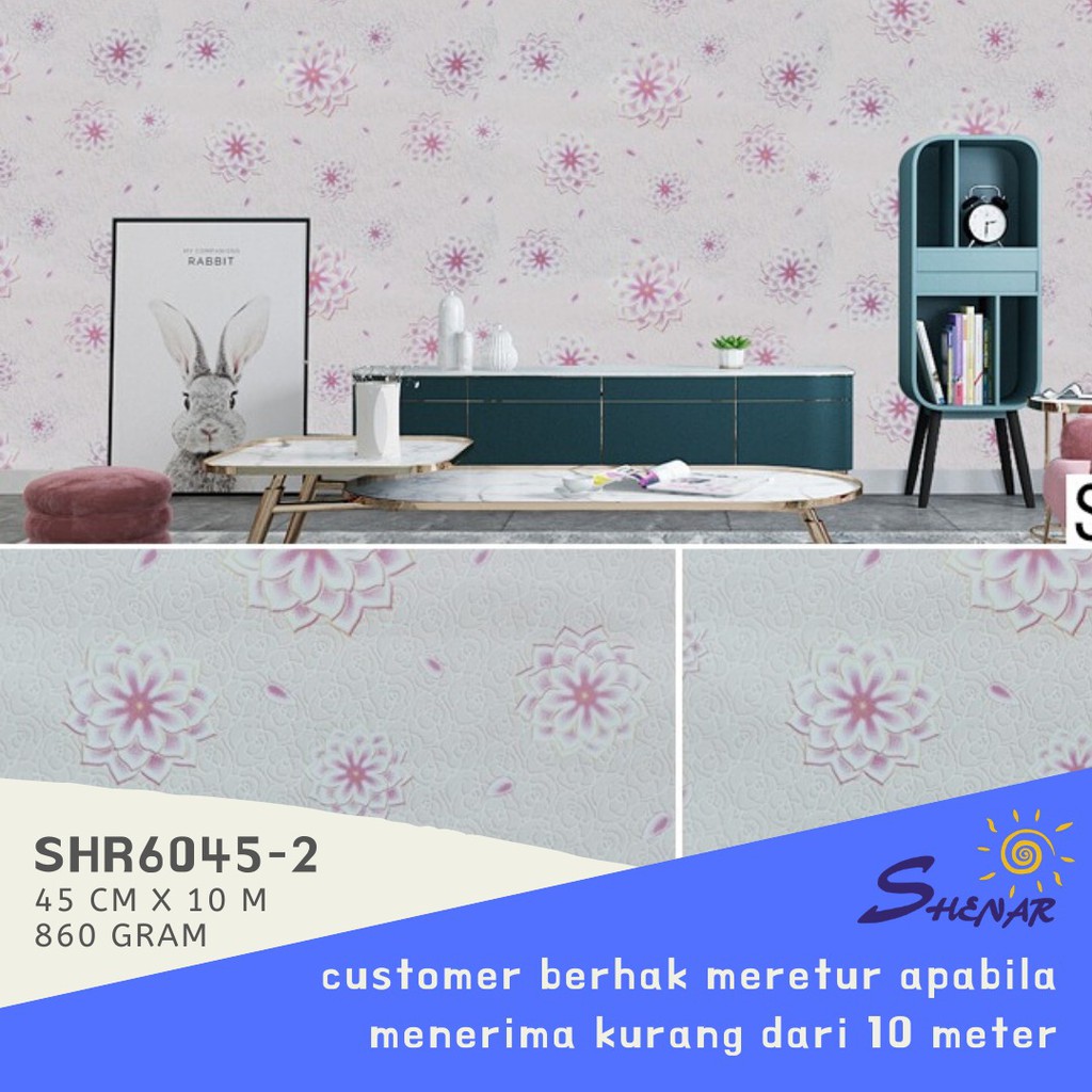 SHENAR,WALLPAPER STIKER DINDING / KAMAR TIDUR / ANAK / RUANG TAMU / DAPUR / SIZE 45 X 10 METER / PVC