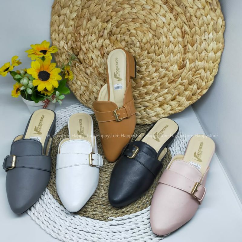 Flatshoes wanita anti slip - sepatu mules - sandal flat premium sol karet PD374