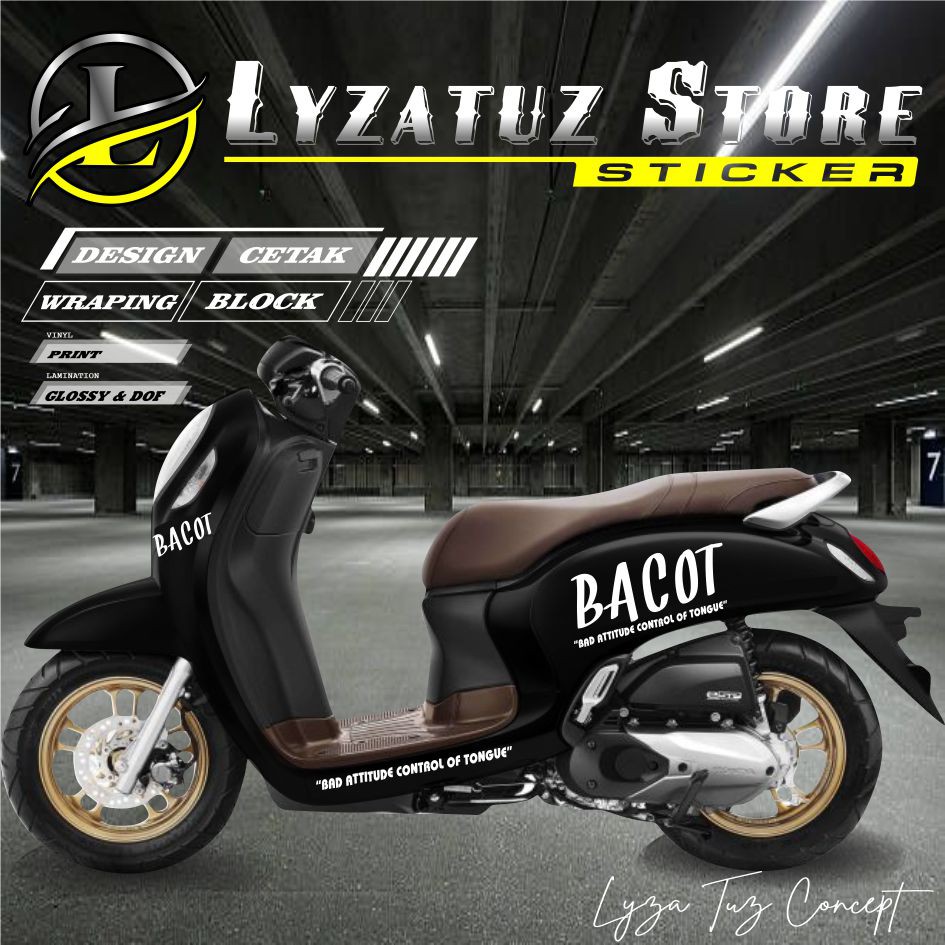 CUTTING STRIPING SCOOPY  BACOT STICKER MOTOR, STIKER KEKINIAN