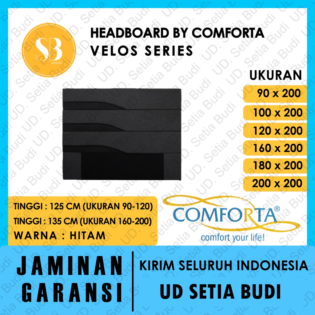 Headboard Velos Kasur Comforta Springbed 200x200 180x200 160x200 120x200 100x200 90x200