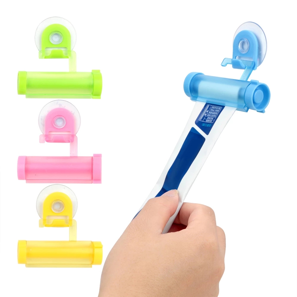 1Set Plastic Toothpaste Tube Squeezer with hooks / Toothpaste Dispenser Vacuum Sucker Hook Dispenser Squeezer